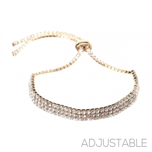 83612 3 LINES RHINESTONE SLIDER BRACELET