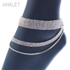 83783 RHINESTONE THREE LAYER ANKLET