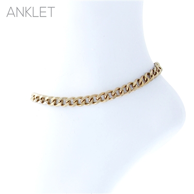 83949A HAMMERED CHAIN LINK CHUNKY ANKLET