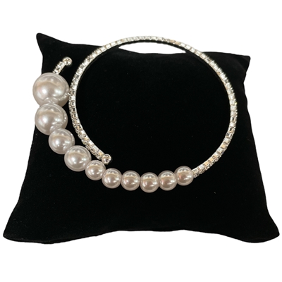 84356 PEARL  & RHINESTONE BRACELET