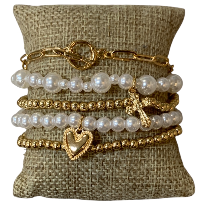 84494 CHARMS MULTI BEADED PEARL BRACELET SET