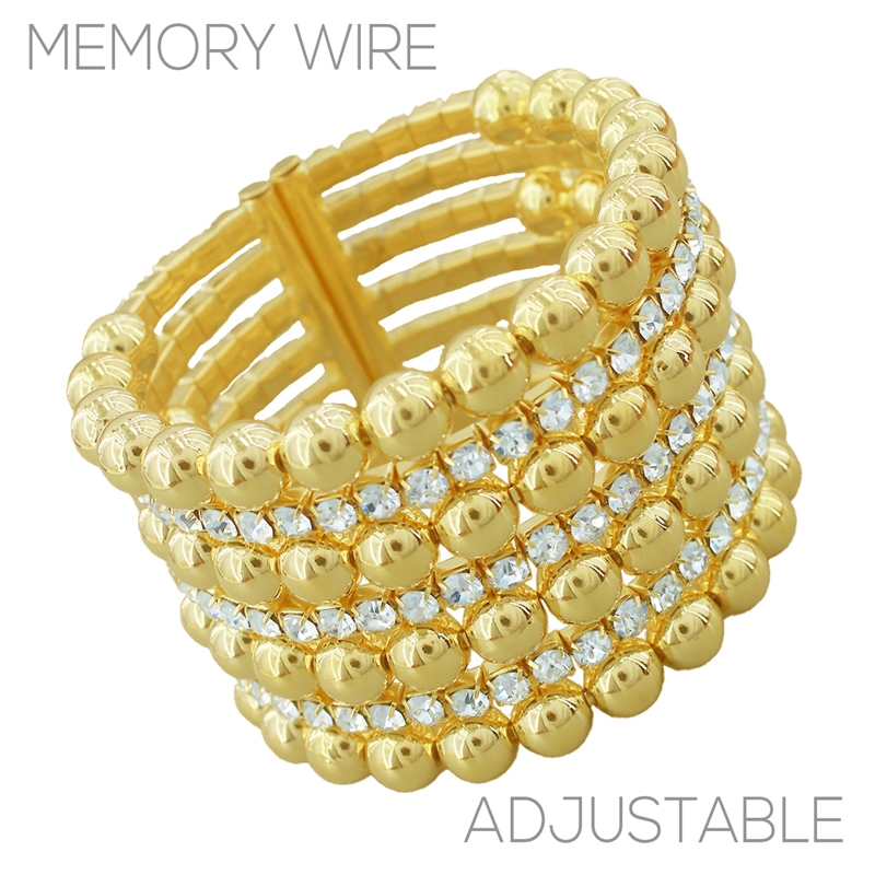 84509 CRYSTAL BALL 7LINE WIRE BRACELET