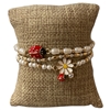 84533  LADYBUG & PEARLS 3PC BRACELET