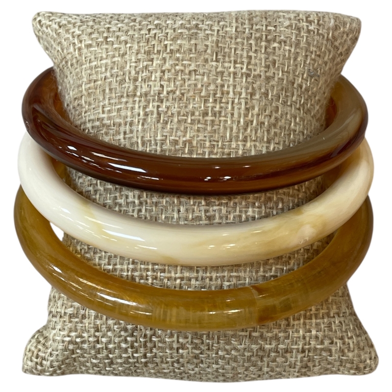 84593 THIN ACRYLIC BROWN MULTI BANGLE SET