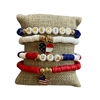 84663 HEART & STAR CHARM WOOD 4 PC SET BRACELET