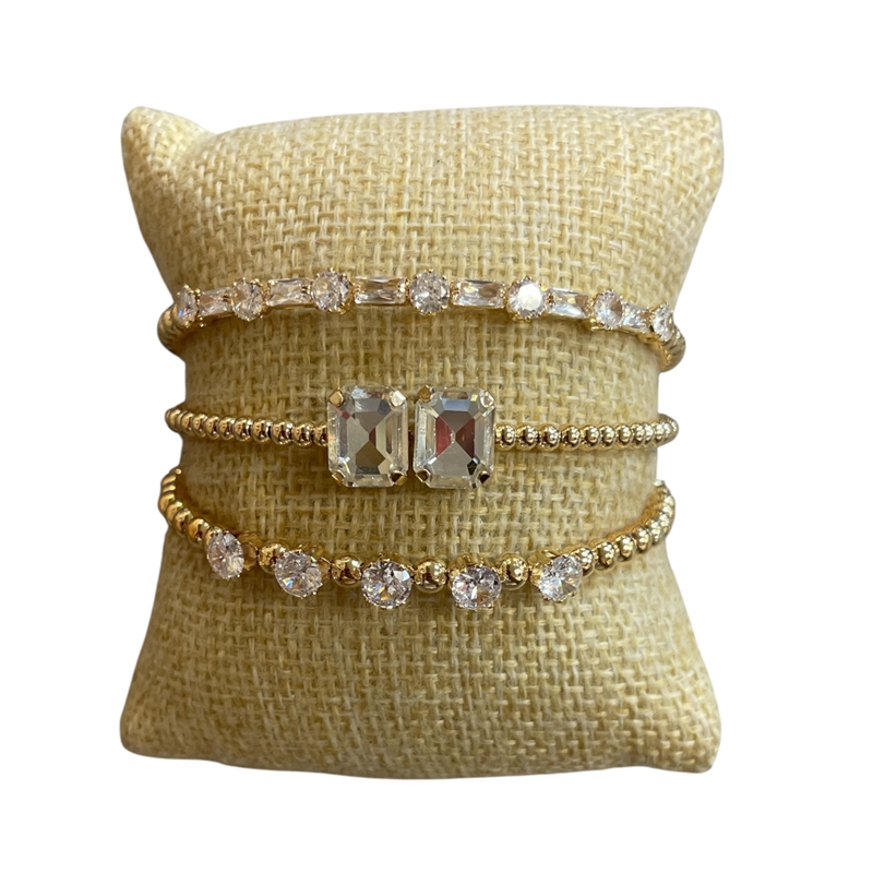 84671 BEADED MEMORY WIRE CRYSTAL BRACELET