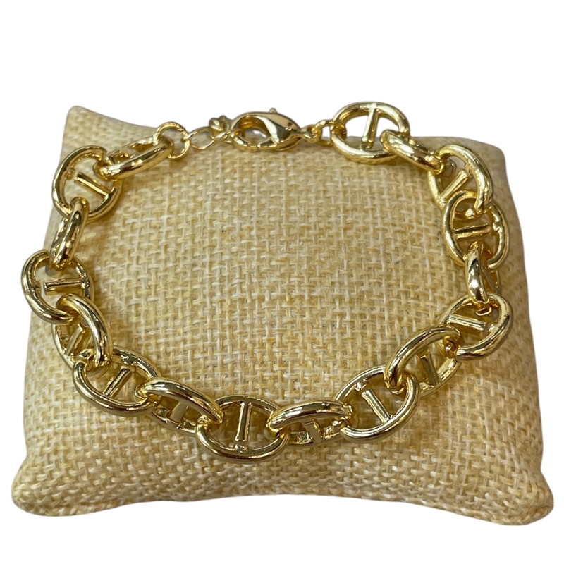 84675 GOLD PLAIN OVAL LINK BRACELET
