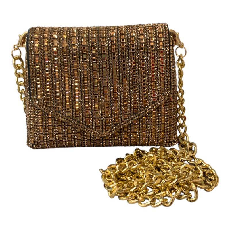 8802 TOPAZ SQUARE RHINESTONE MICRO CROSS BODY BAG