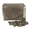 8803 AB SILVER SQUARE RHINESTONE MICRO CROSS BODY BAG