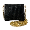 8804 BLACK SQUARE RHINESTONE MICRO CROSS BODY BAG