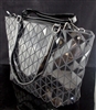 9160155 BLACK SYMMETRICAL PATTERN TOTE BAG