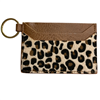 917 BROWN  LEOPARD COW HIDE C C HOLDER 100% GENUINE HAIR FRONT ONLY WALLET