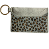 918 GRAY  LEOPARD COW HIDE CC HOLDER 100% GENUINE HAIR FRONT ONLY WALLET