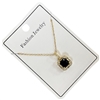 925BN  BLACK STONE SQUARE NECKLACE