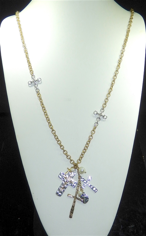 9315 GOLD CROSS CHAIN NECKLACE