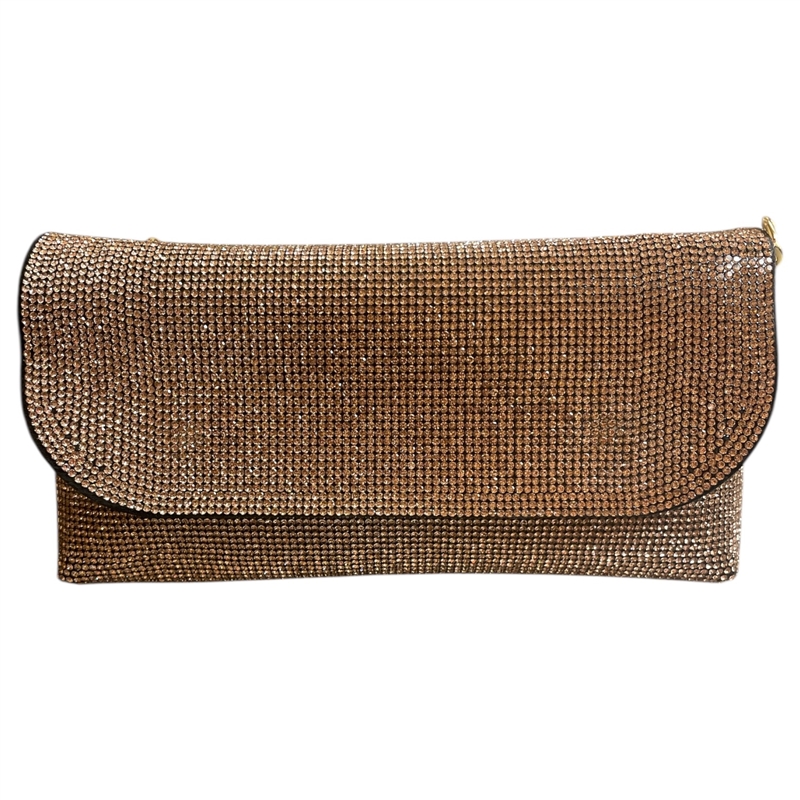 970RG  ROSE GOLD RHINESTONE BAG
