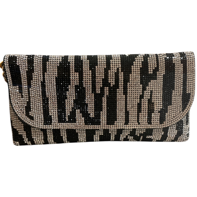970ZB   ZEBRA  RHINESTONE BAG