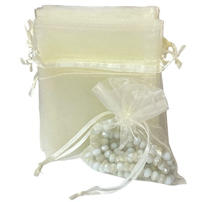 A1001CM  CREAM  ORGANZA FABRIC BAGS