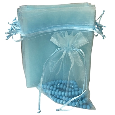 A1002BL  BABY BLUE  ORGANZA  FABRIC BAGS