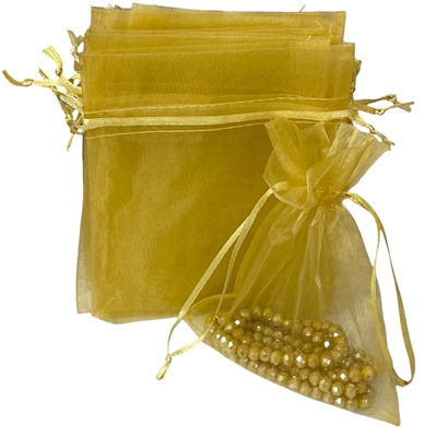 A1002GL GOLD  ORGANZA FABRIC BAGS