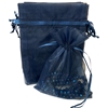 A1002VY  NAVY ORGANZA FABRIC BAGS