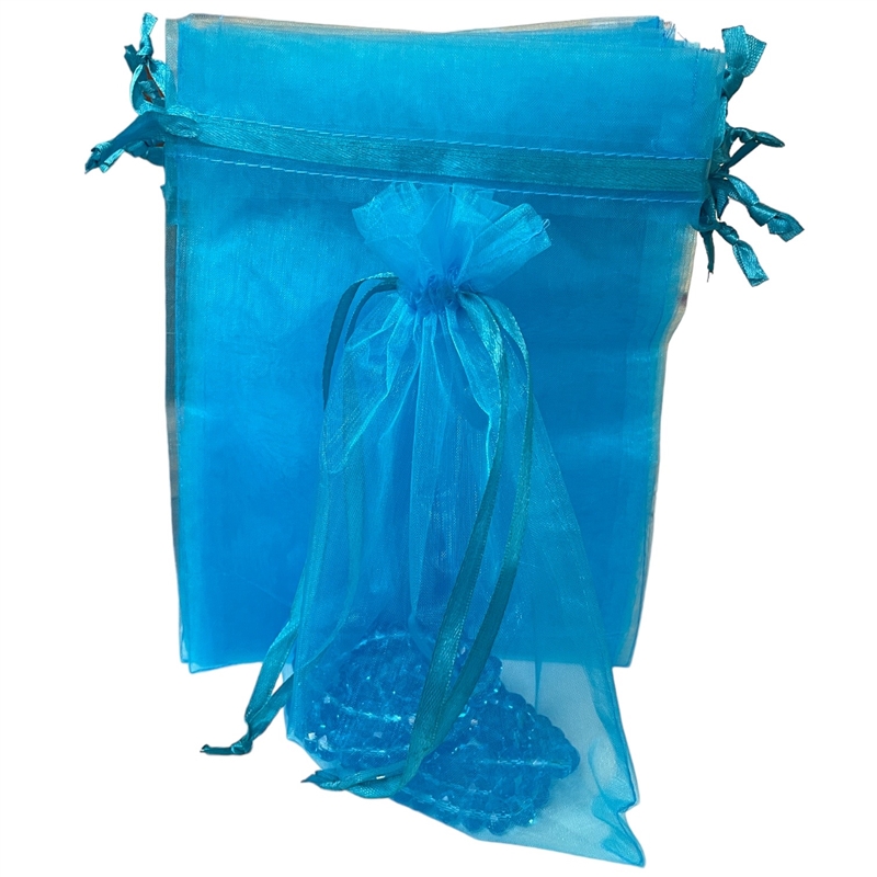 A1003AQ  AQUA BLUE  ORGANZA FABRIC BAGS