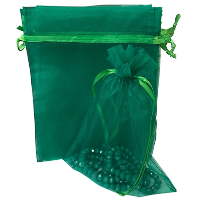 A1003EM   EMERALD ORGANZA FABRIC BAGS