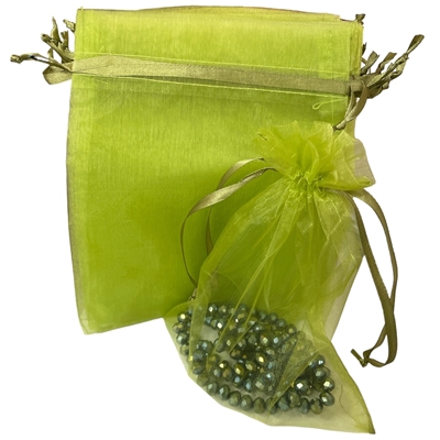 A1003OL  OLIVE  ORGANZA FABRIC BAGS