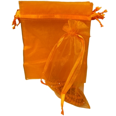 A1003OR  ORANGE ORGANZA FABRIC BAGS