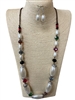 A3722 M MULTI-COLOR CRYSTAL &PEARL SET NECKLACE