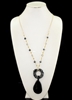 A3806 KNITTED MULTI BEADED STONE LONG NECKLACE