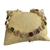 A9121GM   14KG PLATED MULTI COLOR CUBIC ZIRCONIA CRYSTAL  BRACELET