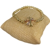 A9690 STARBURST GOLD STRETCH RHODIUM PLATED BRACELET