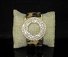 AB1966 RHINESTONE CIRCLE LEOPARD PRINT SNAP ON BRACELET