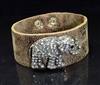 AB1997 RHINESTONE ELEPHANT LEATHER BRACELET