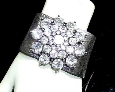 AB2000 RHINESTONE LEATHER BRACELET