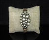 AB2105 ANTIQUE PEARL RHINESTONE SNAP BRACELET