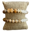 AB3822-1B BROWN CRYSTAL 2 PC SET STRETCH BRACELET
