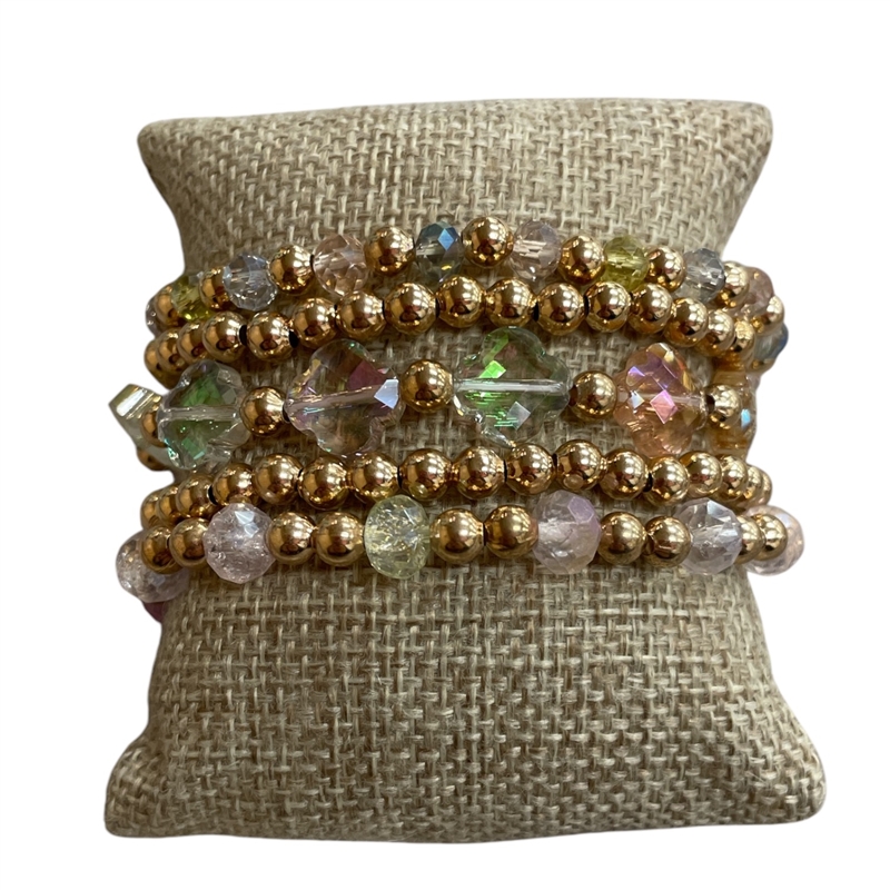 AB5014 CRYSTAL & BALL 5 PCS SET BRACELET
