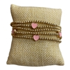 AB5700P   PINK   HEARTS  BEADED 5PCS SET BRACELET