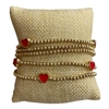 AB5700R   RED  HEARTS  BEADED 5PCS SET BRACELET