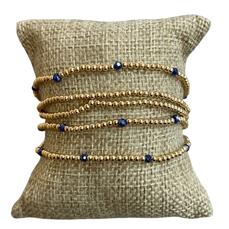 AB5775 CRYSTAL 5 PC SET BEADED BRACELET