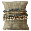 AB5894 PEARL & CRYSTAL 5PCS SET BRACELET