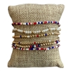 AB6124 CROSS PEARL 6 PC SET BEADED BRACELET
