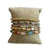 AB6141 5 LAYERED CRYSTAL  BEADED BRACELET