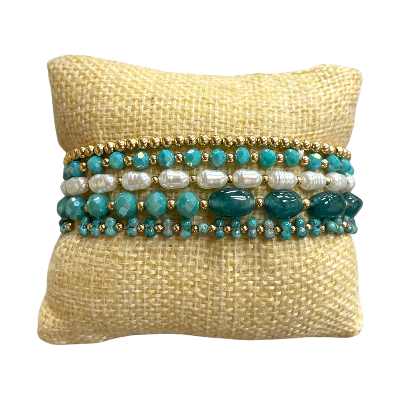 AB6157 5 LAYER BEADED BRACELET