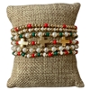 AB6182 CROSS PEARL MULTI BEADED 6 PCS BRACELET SET