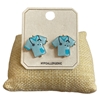 AE0456 BLUE SCRUB STUD EARRINGS