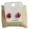 AE0503 LADYBUG STONE STUD EARRINGS