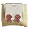 AE0504 PINK RIBBON STUD EARRINGS